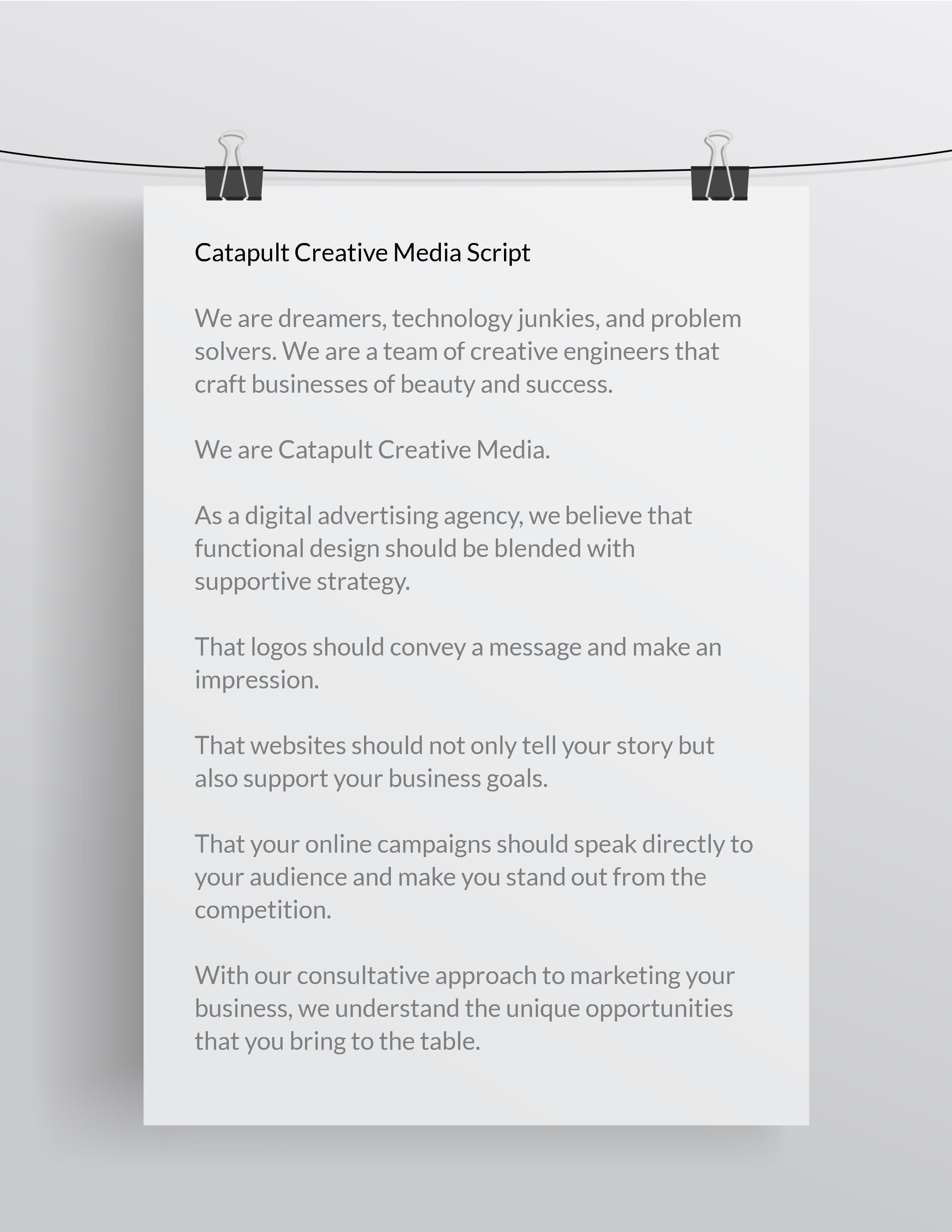 Catapult Creative Media script