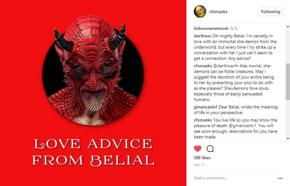 CFX Instagram post - Belial